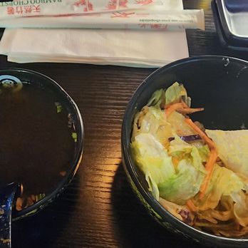 Izumi Steakhouse - Soup and salad that came with the hibachi - Sushi Bars Near Me - Las Vegas, Nevada Izumi Steakhouse - Soup and salad that came with the hibachi - Sushi Bars Near Me - Las Vegas, Nevada