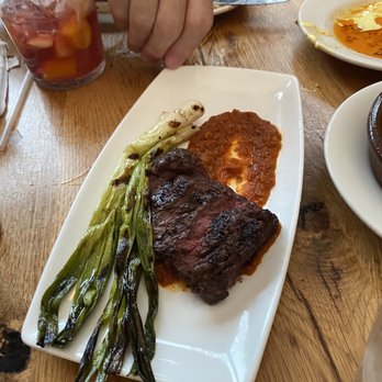 Cafe Ba-Ba-Reeba! - Grilled Hanger Steak, Marcona Almond Romesco & Spring Onion* - Spanish Near Me - Chicago, Illinois
