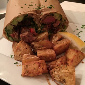 Sidewalk Grill - Filet mignon wrap with a side of hot potatoes. - Mediterranean Near Me - Los Angeles, California