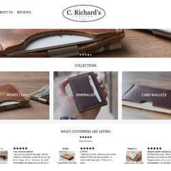 Maine Online Solutions - CRichardsLeather.com Website Work on Squarespace Platform by Our Head of Design and Development Jeff Witt