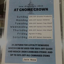 Gnome Grown - Updated 2025 Discount Sheet