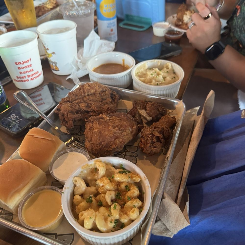 Dirty Bird - 1/2 Chicken with Mac and Cheese, mashed potatoes and gravy. - Comfort Food Near Me - Louisville, Kentucky Dirty Bird - 1/2 Chicken with Mac and Cheese, mashed potatoes and gravy. - Comfort Food Near Me - Louisville, Kentucky