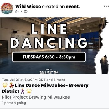 Wild Wisco - Pilot Project line-dancing every Tuesday 6:30-8:30pm - Country Dance Halls Near Me - Milwaukee, Wisconsin Wild Wisco - Pilot Project line-dancing every Tuesday 6:30-8:30pm - Country Dance Halls Near Me - Milwaukee, Wisconsin
