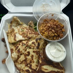 Chile Con Quesadilla - Regular cheese quesadilla with Mexican street corn!  This place was amazing