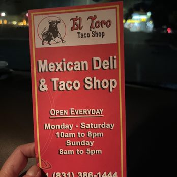 El Toro taco shop - Menu - Mexican Near Me - King City, California