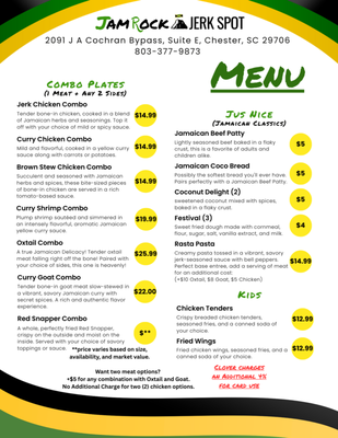 Menu photo 1 JamRock Jerk Spot Chester, SC Menu photo 1 JamRock Jerk Spot Chester, SC