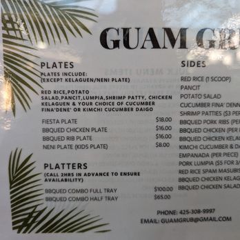 Guam Grub - Menu - Guamanian Near Me - Everett, Washington