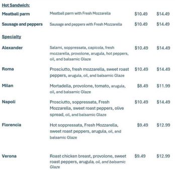 Alexanders Gourmet - Menu - Sandwiches Near Me - Washington, New Jersey Alexanders Gourmet - Menu - Sandwiches Near Me - Washington, New Jersey