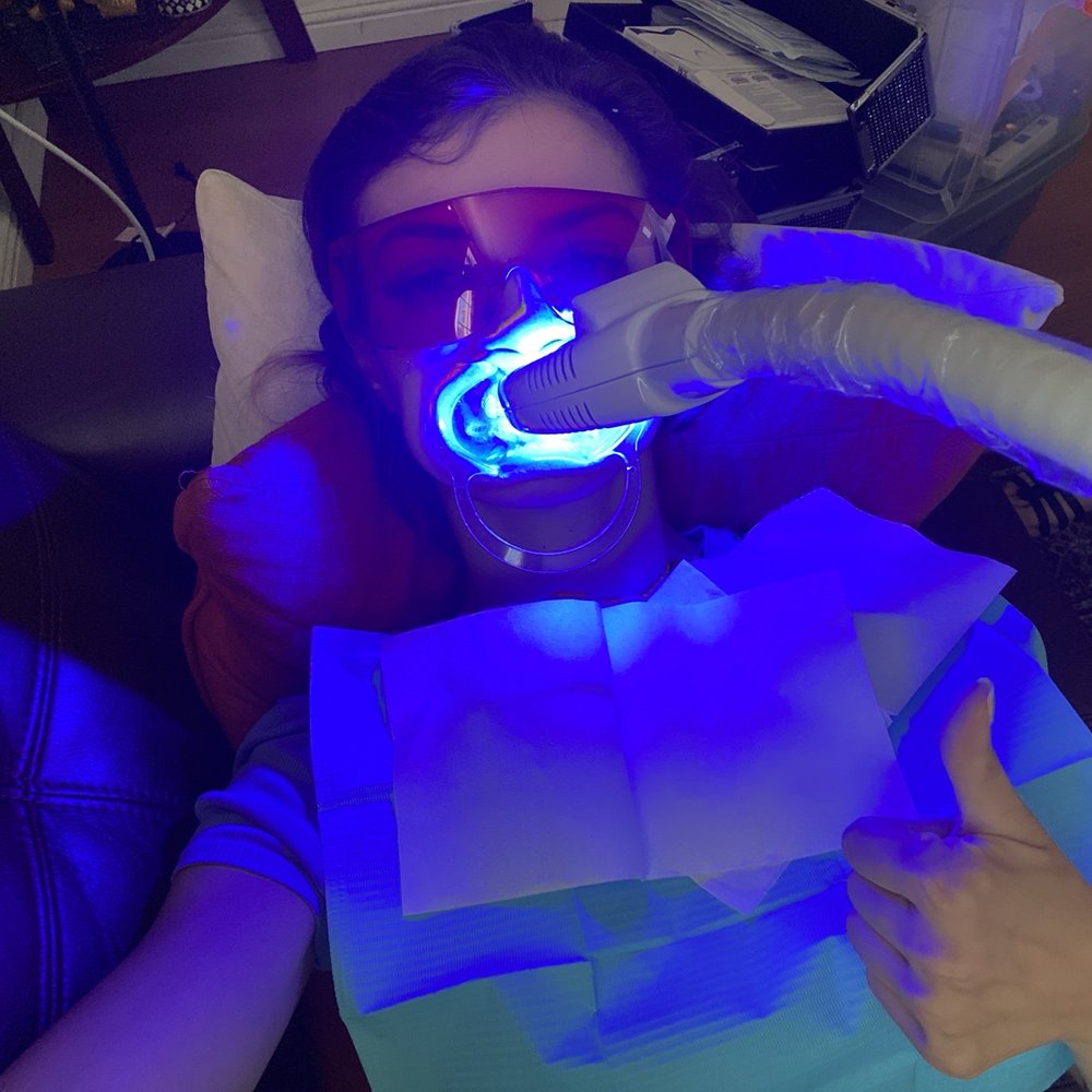 Getting pearly whites from the comfort of my couch!!