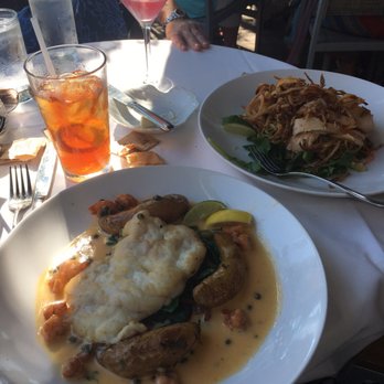 Louie's Backyard - Louie's backyard Grouper & Asian salad. - New American Near Me - Key West, Florida