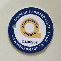 Mac's Chatham Fish & Lobster - Tag that was accidentally left on claw of my "local seafood"  lobster. Long way from Canada to Chatham!  Chatham Fish and Lobster Market