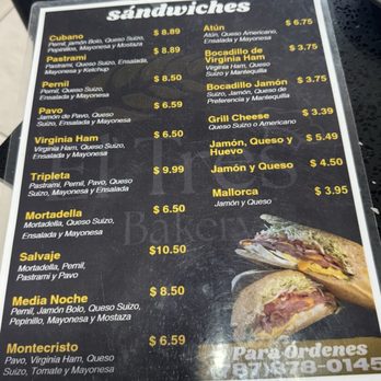 El Tres Bakery - Menu - Sandwiches Near Me - Arecibo, Puerto Rico