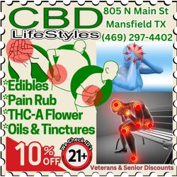 CBD Lifestyles - Pain relief, sleep aid, stress relief, life help. 805 N Main St Mansfield TX 76063