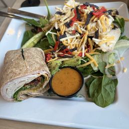 I got the pick two -Southwest Chicken salad and McAllister wrap