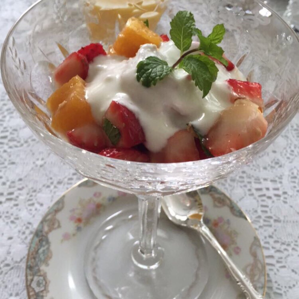 Duck Smith House Bed & Breakfast - This was delish!!! Basically a parfait. Fresh strawberries and orange slices topped with shaved almonds and a yogurt mix - Bed & Breakfast Near Me - Seagrove, North Carolina Duck Smith House Bed & Breakfast - This was delish!!! Basically a parfait. Fresh strawberries and orange slices topped with shaved almonds and a yogurt mix - Bed & Breakfast Near Me - Seagrove, North Carolina