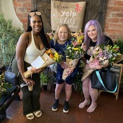 The Flower Market on 7th Street - Three beautiful lady Elite Team Yelpers with their lovely bouquets