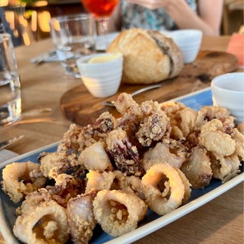 Can Fisher - No complaints with the fried calamari app and yummy sauce! - Seafood Near Me - Barcelona, B