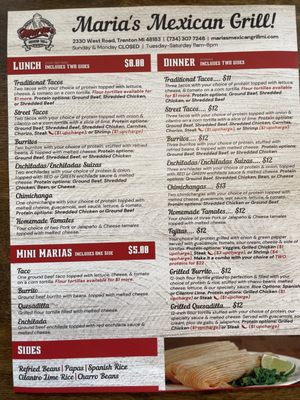 Menu photo 1 Maria's Mexican Grill Trenton, MI Menu photo 1 Maria's Mexican Grill Trenton, MI