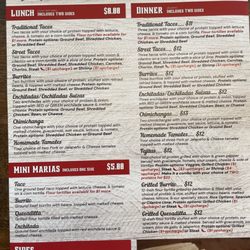 Front of the menu