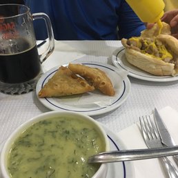 Caldo verde, spicy meat Salgado, bifana.