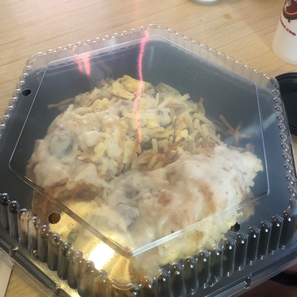Huddle House - Serving size is huge! This is my breakfast left overs. - Diners Near Me - Enterprise, Alabama Huddle House - Serving size is huge! This is my breakfast left overs. - Diners Near Me - Enterprise, Alabama