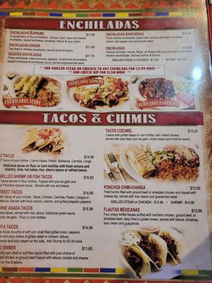 Menu photo 4 Los Ponchos Mexican Grill Lake Charles, LA