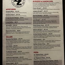 Bonanza Lounge - Menu Front