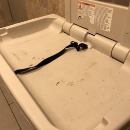 Nasty infant changing table in ladies restroom. Nasty infant changing table in ladies restroom.