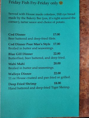 Menu photo 7 Wildflower Supper Club Kewaunee, WI