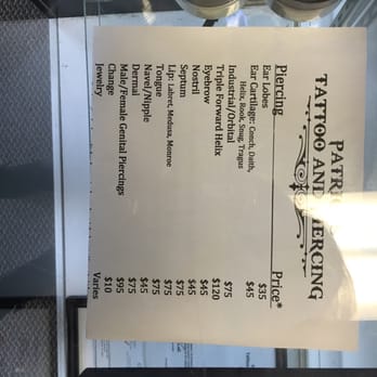 Patriots Tattoo Piercing - Prices - Tattoo Near Me - Fairfax, Virginia