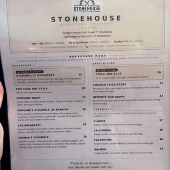 Stonehouse Restaurant - Breakfast & Brunch Near Me - Middletown, California Stonehouse Restaurant - Breakfast & Brunch Near Me - Middletown, California