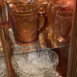 Village Mill Antiques - Top picture... Pitcher and 8 Glasses