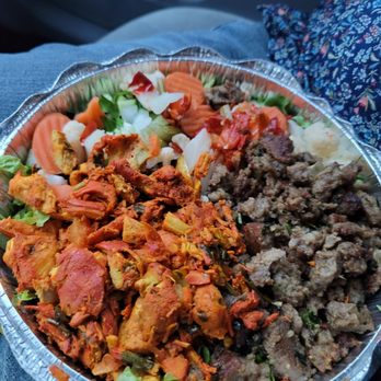 Gyro King - Chicken and lamb over salad - Food Trucks Near Me - Houston, Texas