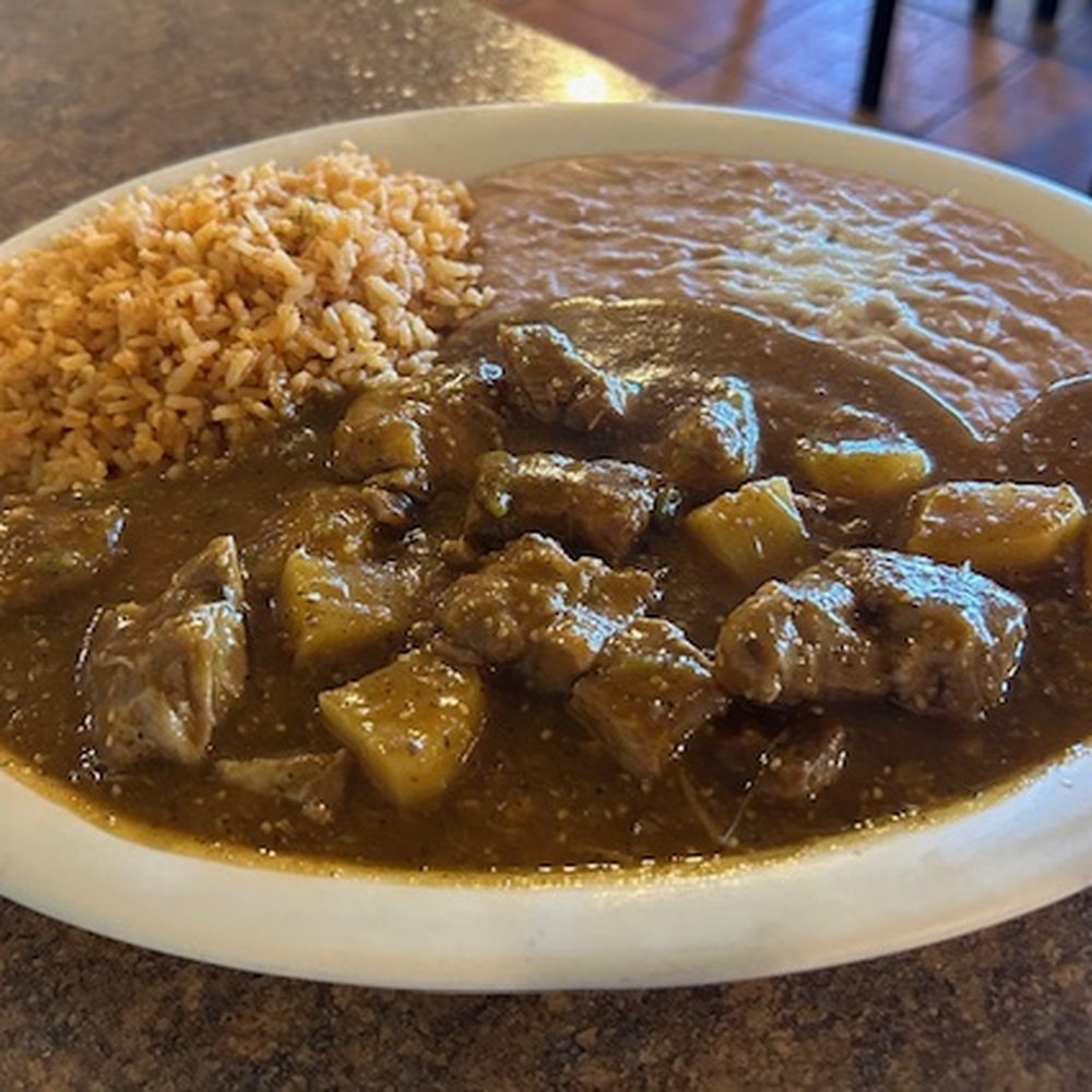 Las Palmeras - Chili Rojo with pork and potatoes? - Mexican Near Me - Grove, Oklahoma Las Palmeras - Chili Rojo with pork and potatoes? - Mexican Near Me - Grove, Oklahoma