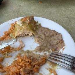 We share the Enchilada Verdes. Sorry, it is so good we forgot to take a picture before we started eating. Oops.