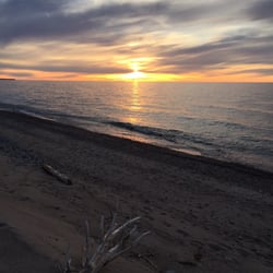 Woodland Park Campground - Sunset from the campground beach. April 2016.