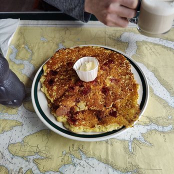 Hudson Point Cafe - Cornmeal cherry flapjacks - New American Near Me - Port Townsend, Washington Hudson Point Cafe - Cornmeal cherry flapjacks - New American Near Me - Port Townsend, Washington