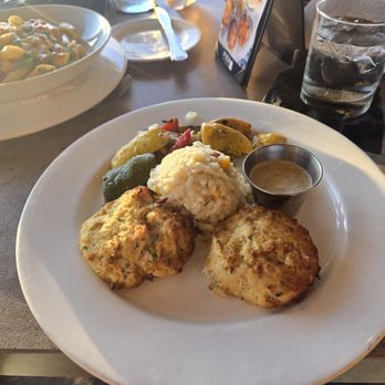 PIER 22 - Crab cakes, broiled and served with a Creole remoulade, and extra vegtables - $34 - New American Near Me - Bradenton, Florida PIER 22 - Crab cakes, broiled and served with a Creole remoulade, and extra vegtables - $34 - New American Near Me - Bradenton, Florida