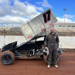 Me standing next to the sprint car I got to drive.