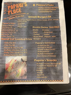 Menu photo 6 Papaw's Place Blanchester, OH