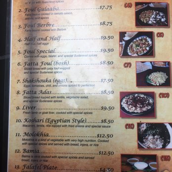 Sudan Cafe - Menu as of 07/23/2022 - African Near Me - Denver, Colorado