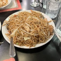 Golden Chopsticks II - Chicken chow mein was spilling off the plate, and this photo was taken after we loaded our plates