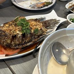 102. Tilapia with Tamarind Sauce 5/5 Crispy flavorful and doesn't smell fishy 102. Tilapia with Tamarind Sauce 5/5 Crispy flavorful and doesn't smell fishy
