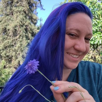 3Sixty Salon - The blue and purple matched some wildflowers - Hair Salons Near Me - Fremont, California