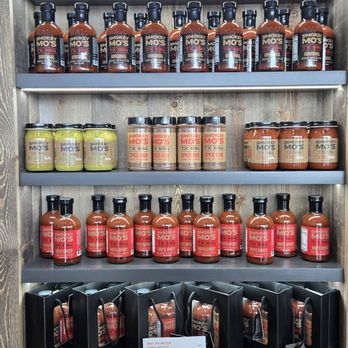Smokey Mo's BBQ - Sauce wall - Barbeque Near Me - Schertz, Texas