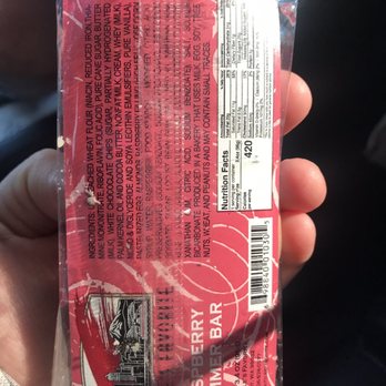 The Human Bean - Nutrition label of raspberry granola bar - Coffee & Tea Near Me - Henderson, Nevada