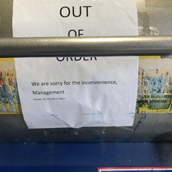 United States Post Office - The Self-Service Kiosk is ALWAYS out of order in one way or another. The receptacle has had an Out of order sign since 10/28/17. Needs attn.