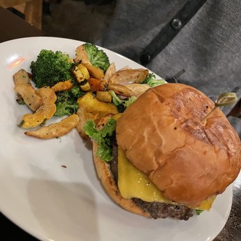 Back Bistro - Burger with seasonal veggies - New American Near Me - Folsom, California