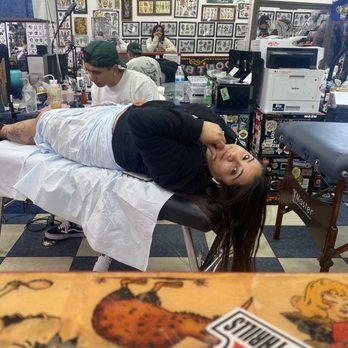 Elm Street Tattoo - More work from Carlos. She's already thinking of her next tattoo!! - Tattoo Near Me - Dallas, Texas