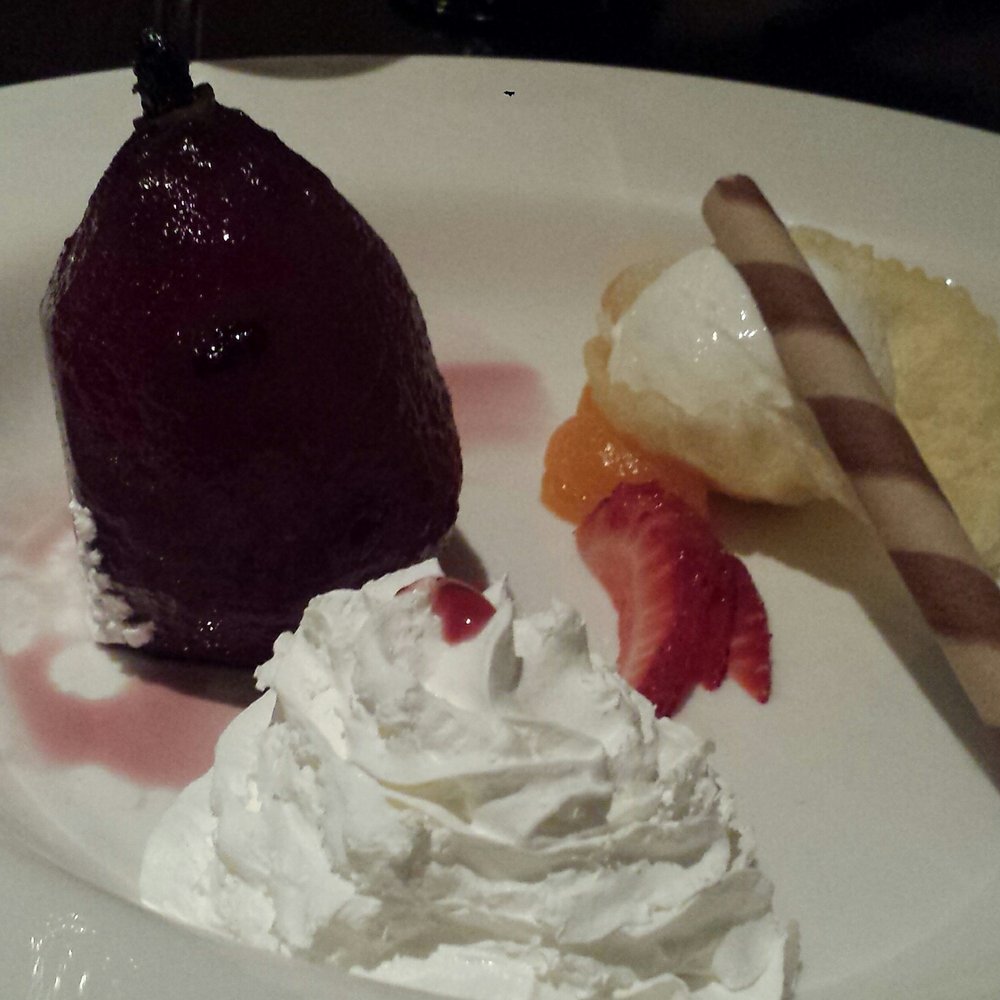 Aozora - Poached pear dessert - Japanese Near Me - Montclair, New Jersey Aozora - Poached pear dessert - Japanese Near Me - Montclair, New Jersey